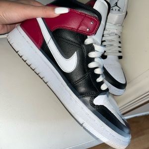 Nike Red and Black Air Jordan 1s size 8 womens
